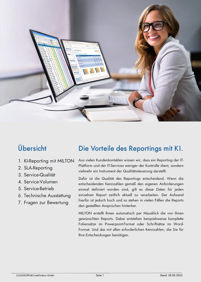 Reporting-Broschüre MILTON Reporting Broschüre